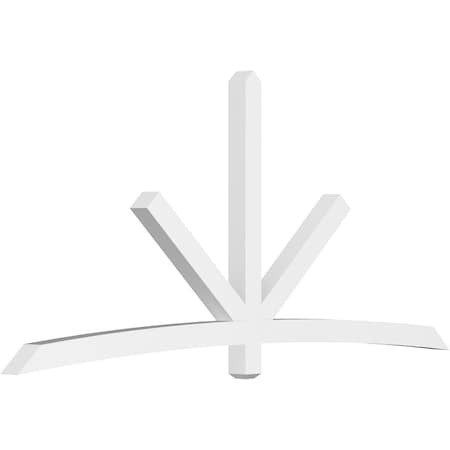 Ekena Millwork Alberta Architectural Grade PVC Gable Bracket, 108"W x 49 1/2"H x 4"D x 4"F, 11/12 Pitch GBP108X50X0404ALB00